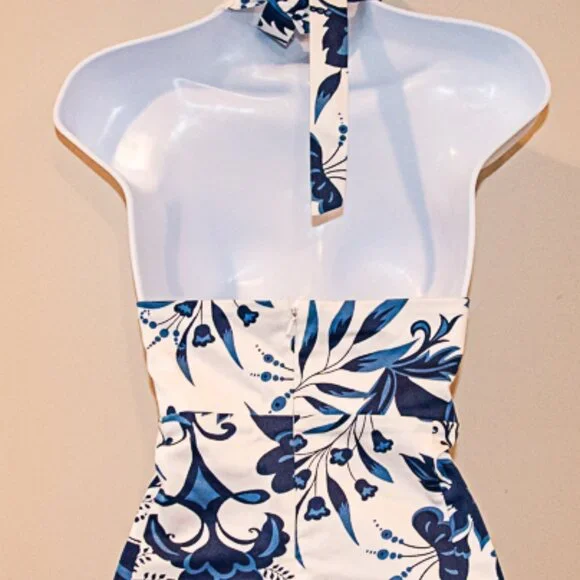 AGB Dress Halter Knee length Tropical Size 16 - Picture 5 of 6